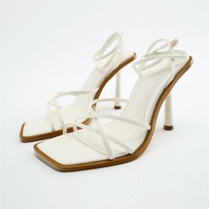 Zara Strappy Off White Sandals 38